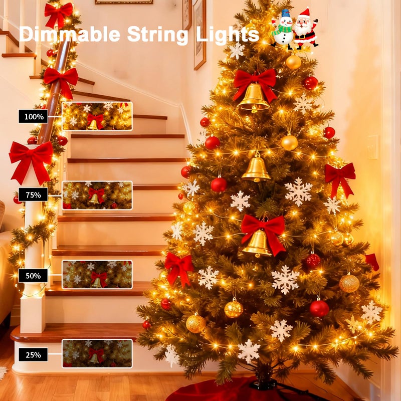 echosari Christmas String Lights Battery Powered, 33Ft 100 LED String Lights with Remote Dimmable Timer Fairy Lights for Wedding Party Garden Decor (Warm White) - Image 4